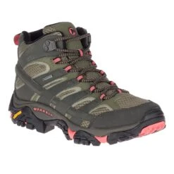 Merrell Moab 2 MID GORE-TEX Damen Wanderschuhe Grün/koralle