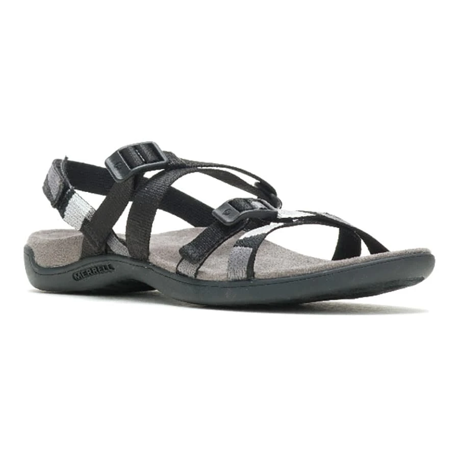Merrell District 3 Backstrap Web Damen Sandalen Schwarz/weiß/grau 3 Merrell District 3 Backstrap Web Damen Sandalen Schwarz/weiß/grau